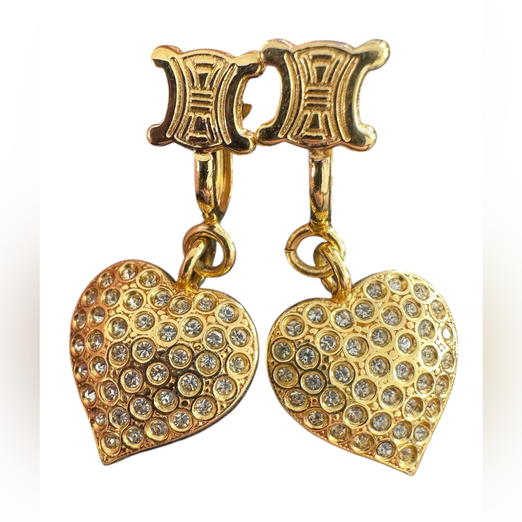 Rare Vintage Celine Gold Plated Screw Back Earrings